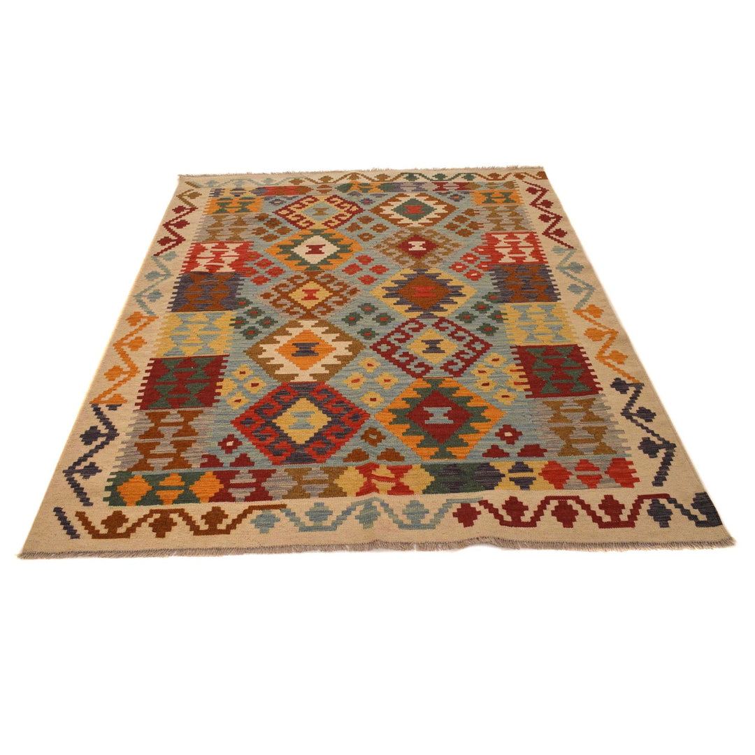 Handmade Vegetable Kilim 5' 1" x 6' 5" - No. AL13266