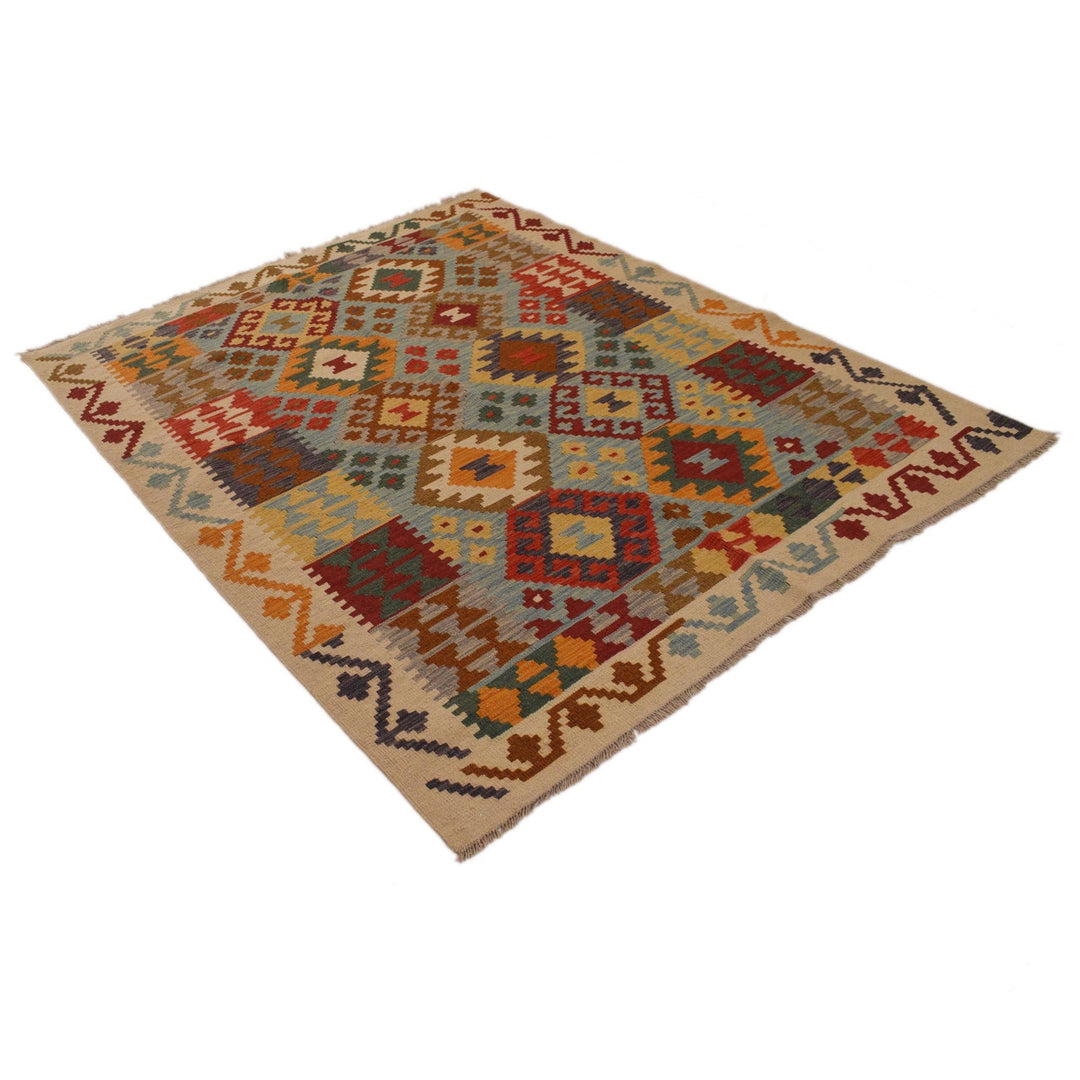 Handmade Vegetable Kilim 5' 1" x 6' 5" - No. AL13266