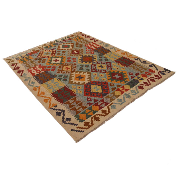 Handmade Vegetable Kilim 5' 1" x 6' 5" - No. AL13266