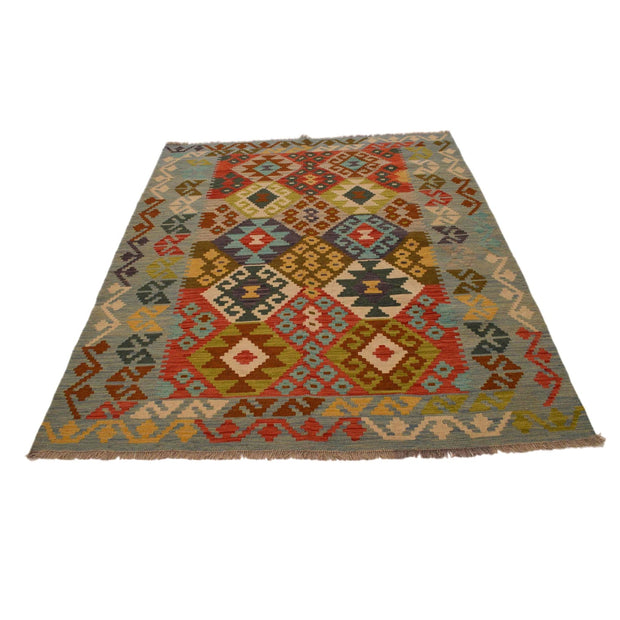 Hand Woven Wool Kelim 5' 1" x 6' 8" - No. AL20074