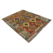 Hand Woven Wool Kelim 5' 1" x 6' 8" - No. AL20074