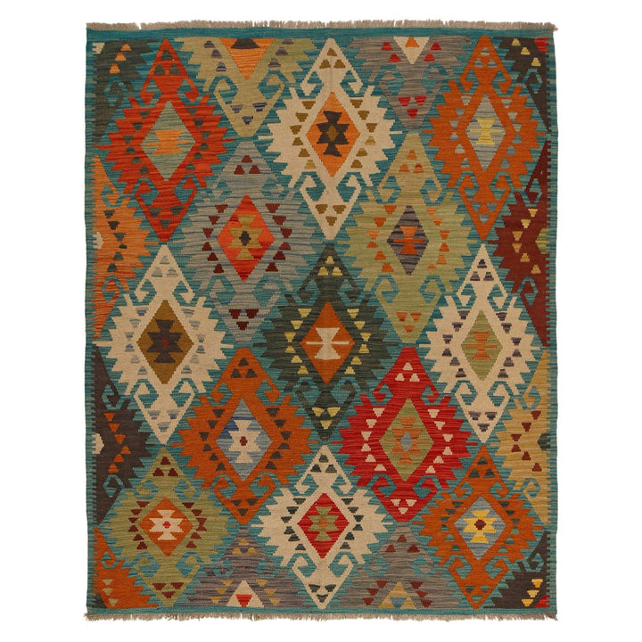Handmade Turkish Design Wool Kilim 5' 1" x 6' 5" - No. AL62492
