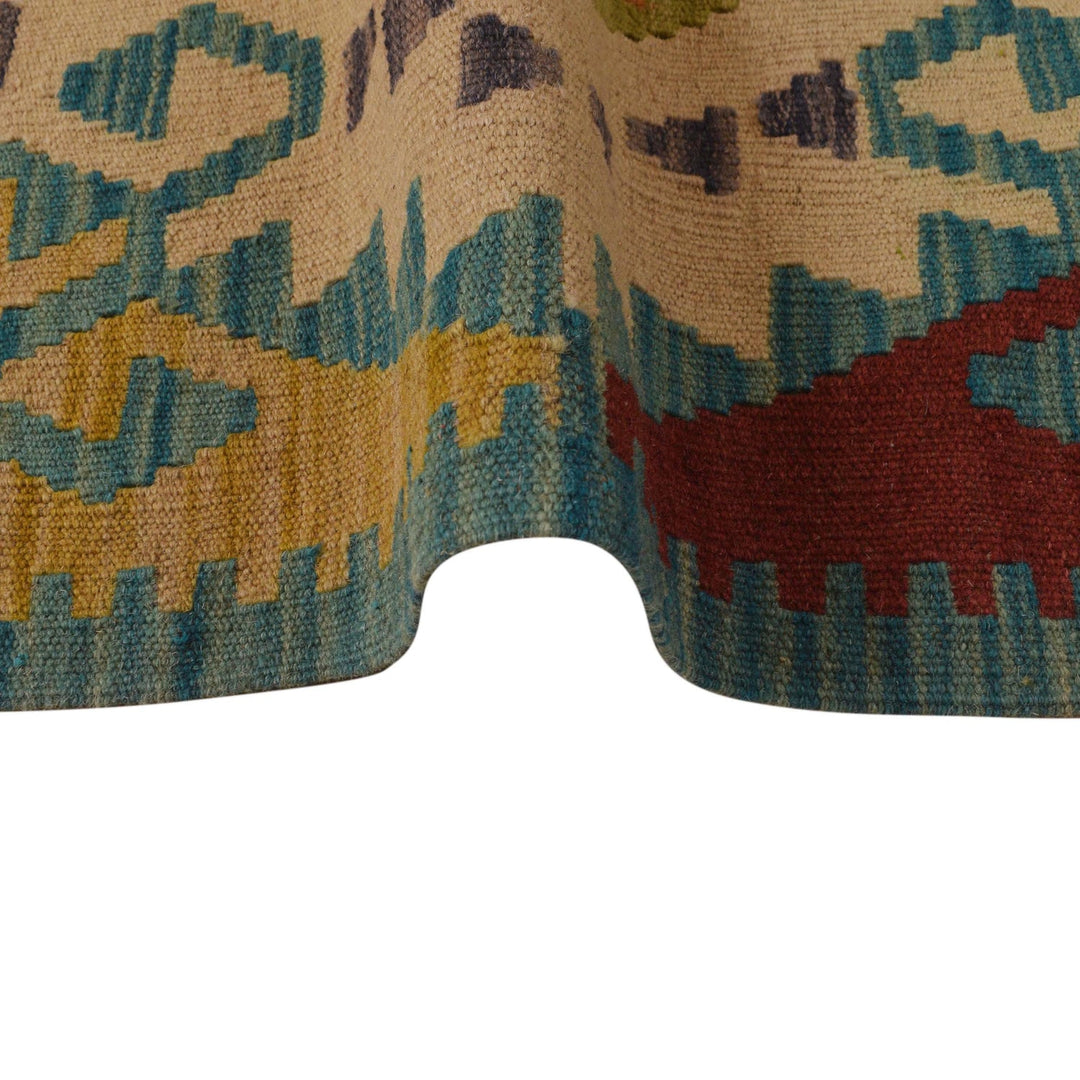 Handmade Turkish Design Wool Kilim 5' 1" x 6' 5" - No. AL62492