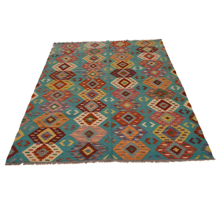 Hand Knotted Flatweave Kilim 4' 11" x 6' 7" - No. AL47246