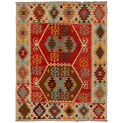 Handmade Afghan Vegetable Kilim 4' 11" x 6' 5" - No. AL56402