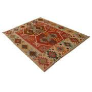 Handmade Afghan Vegetable Kilim 4' 11" x 6' 5" - No. AL56402