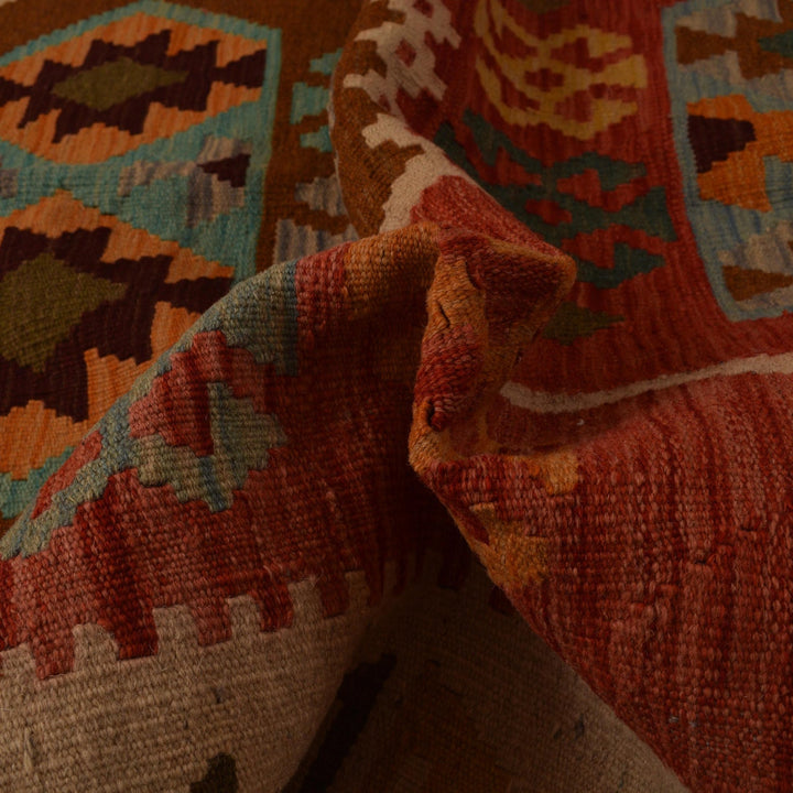 Handmade Afghan Vegetable Kilim 4' 11" x 6' 5" - No. AL56402