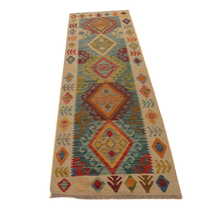 Hand Knotted Afghan Style Kilim Runner 2' 4" x 7' 10" - No. AL74418