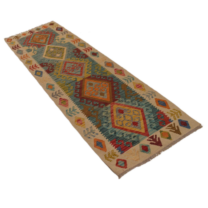 Hand Knotted Afghan Style Kilim Runner 2' 4" x 7' 10" - No. AL74418
