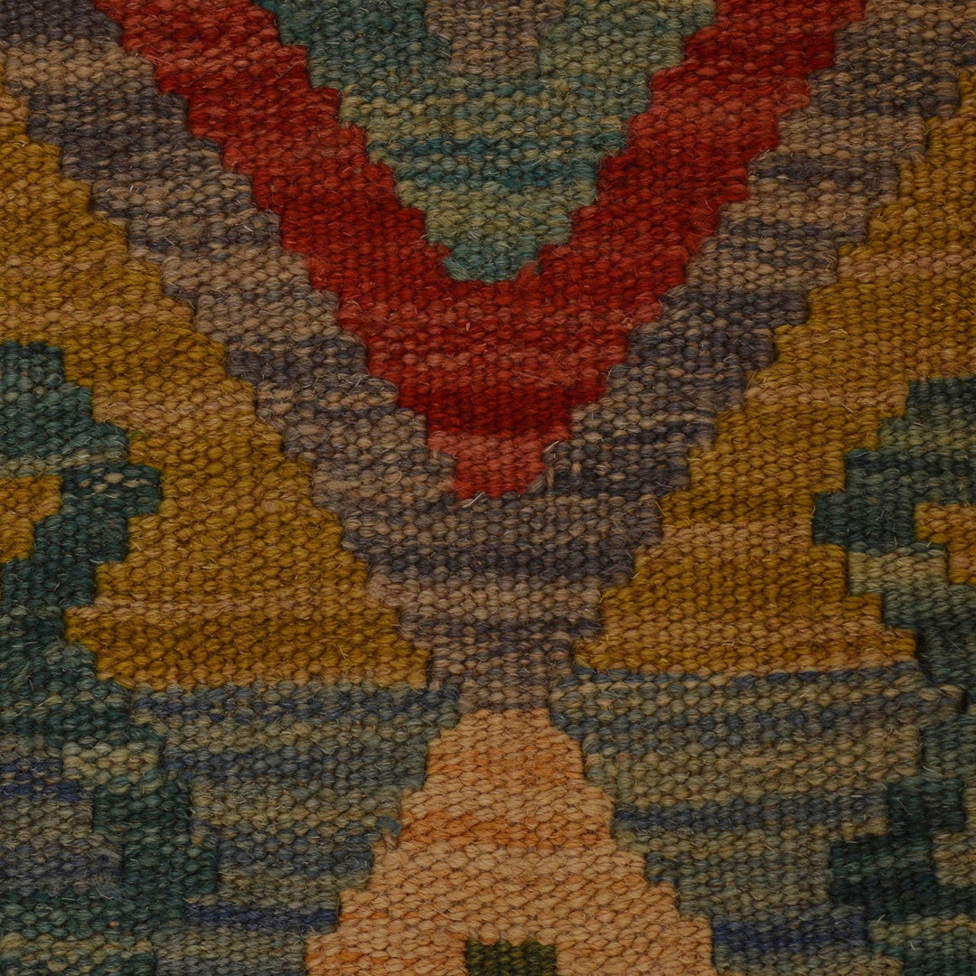 Hand Knotted Afghan Style Kilim Runner 2' 4" x 7' 10" - No. AL74418