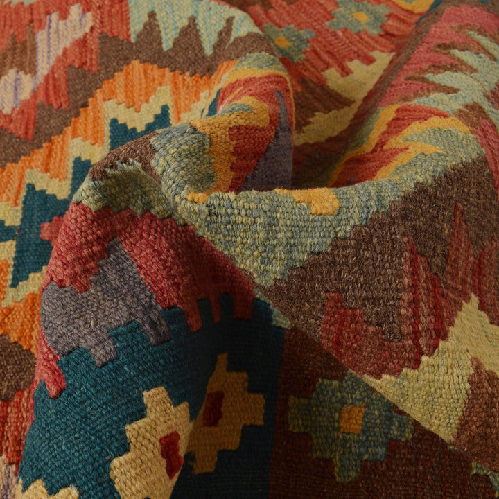 Hand Knotted Afghan Style Kilim Runner 2' 9" x 9' 8" - No. AL77944