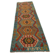 Hand Woven Wool Kelim Runner 2' 8" x 9' 6" - No. AL19624