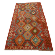 Colorful Flat-Weave Wool Kilim Runner 2' 1"x 6' 6" - No. AL56718