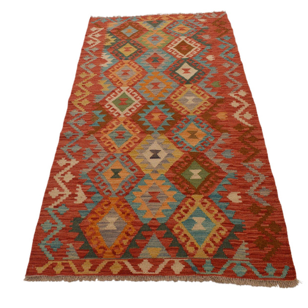 Colorful Flat-Weave Wool Kilim Runner 2' 1"x 6' 6" - No. AL56718