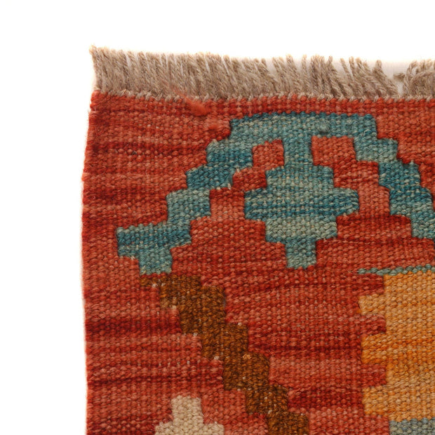 Colorful Flat-Weave Wool Kilim Runner 2' 1"x 6' 6" - No. AL56718
