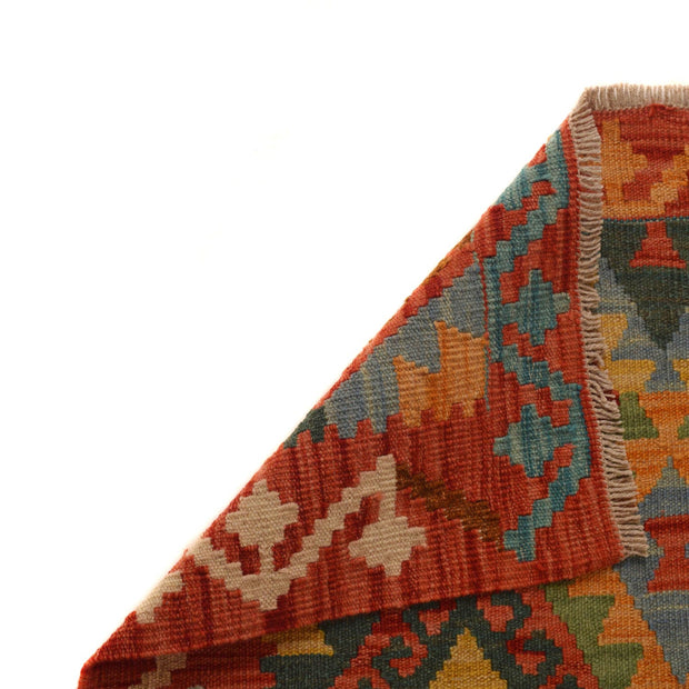 Colorful Flat-Weave Wool Kilim Runner 2' 1"x 6' 6" - No. AL56718