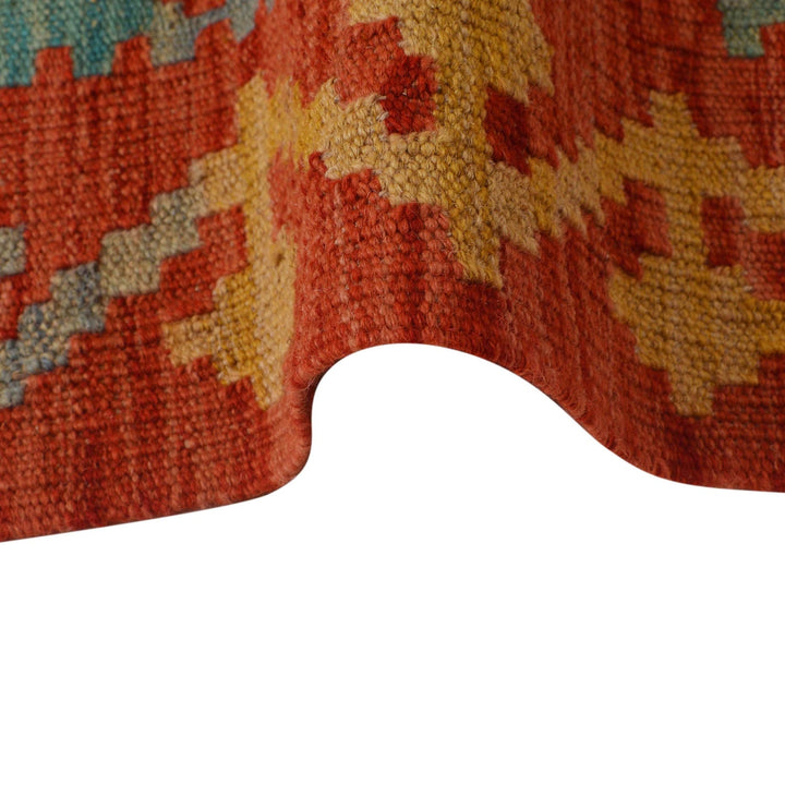 Colorful Flat-Weave Wool Kilim Runner 2' 1"x 6' 6" - No. AL56718