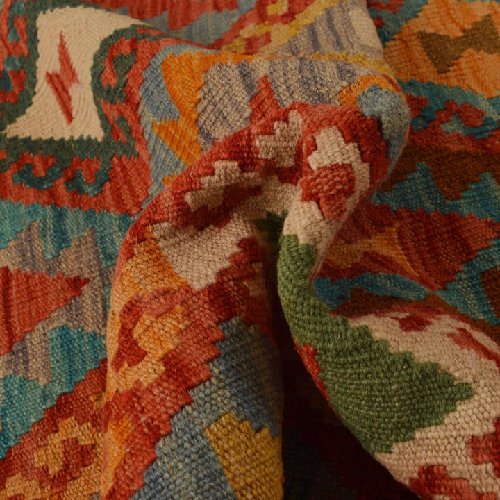 Colorful Flat-Weave Wool Kilim Runner 2' 1"x 6' 6" - No. AL56718