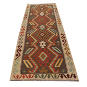 Handmade Turkish Design Wool Kilim Runner 2' 9" x 10' 0" - No. AL53035