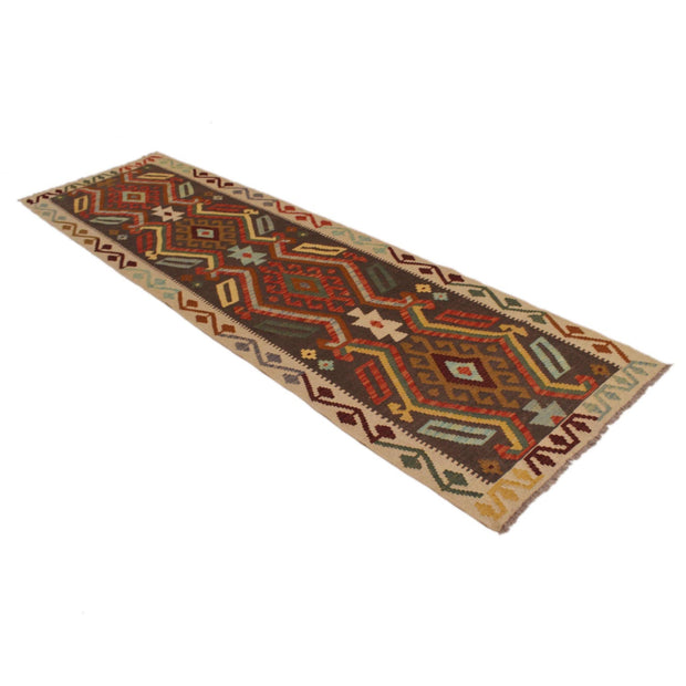 Handmade Turkish Design Wool Kilim Runner 2' 9" x 10' 0" - No. AL53035