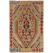 Handmade Vegetable Kelim 3' 5" x 5' 6" - No. AL21093