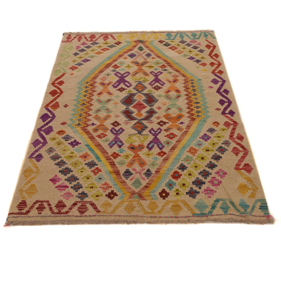 Handmade Vegetable Kelim 3' 5" x 5' 6" - No. AL21093