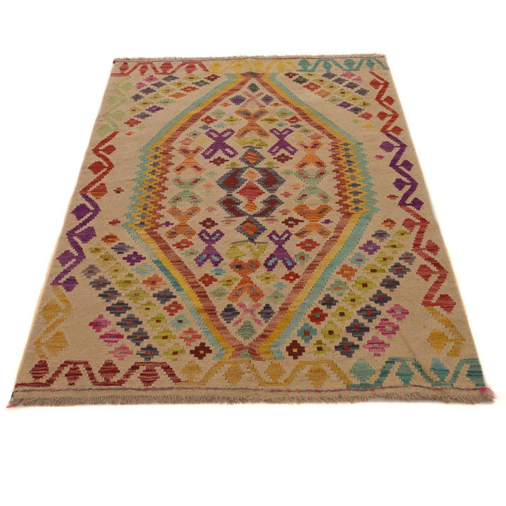 Handmade Vegetable Kelim 3' 5" x 5' 6" - No. AL21093