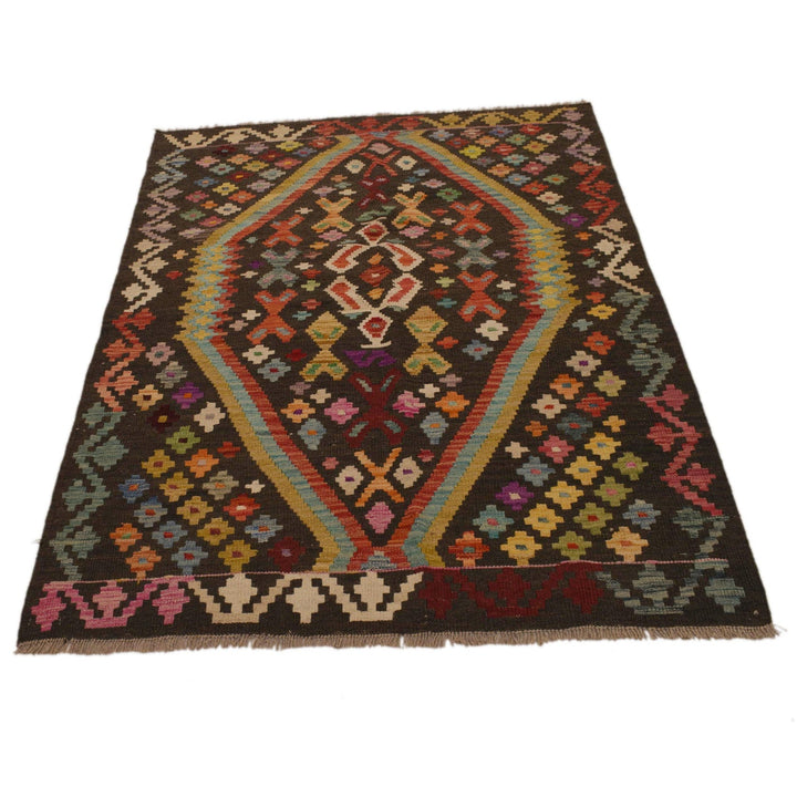 Hand Knotted Afghan Style Kilim 3' 7" x 4' 11" - No. AL85247