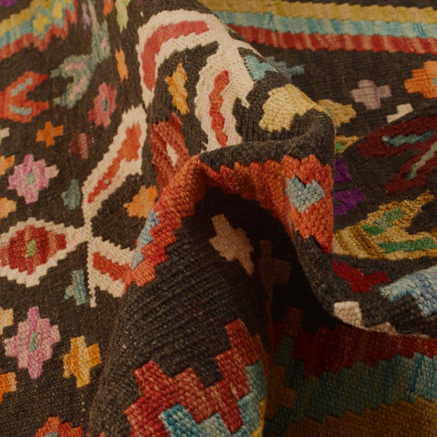 Hand Knotted Afghan Style Kilim 3' 7" x 4' 11" - No. AL85247