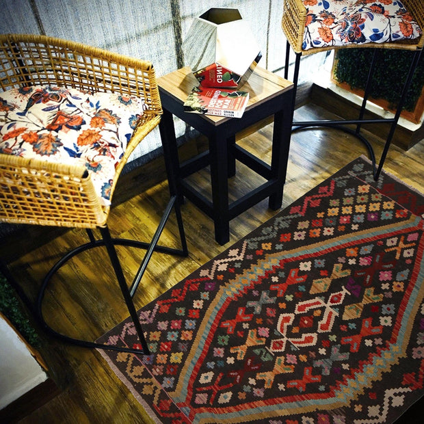 Hand Knotted Afghan Style Kilim 3' 7" x 4' 11" - No. AL85247