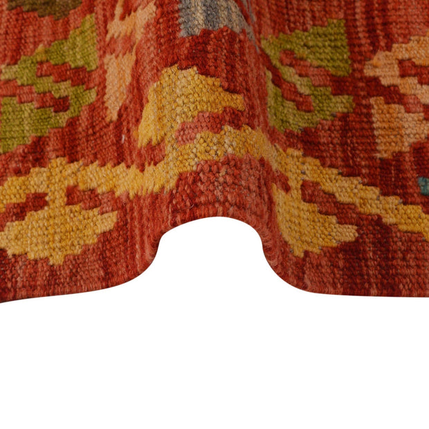 Colorful Flat-Weave Wool Kilim 4' 2" x 5' 8" - No. AL70983