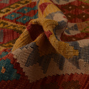 Colorful Flat-Weave Wool Kilim 4' 2" x 5' 8" - No. AL70983
