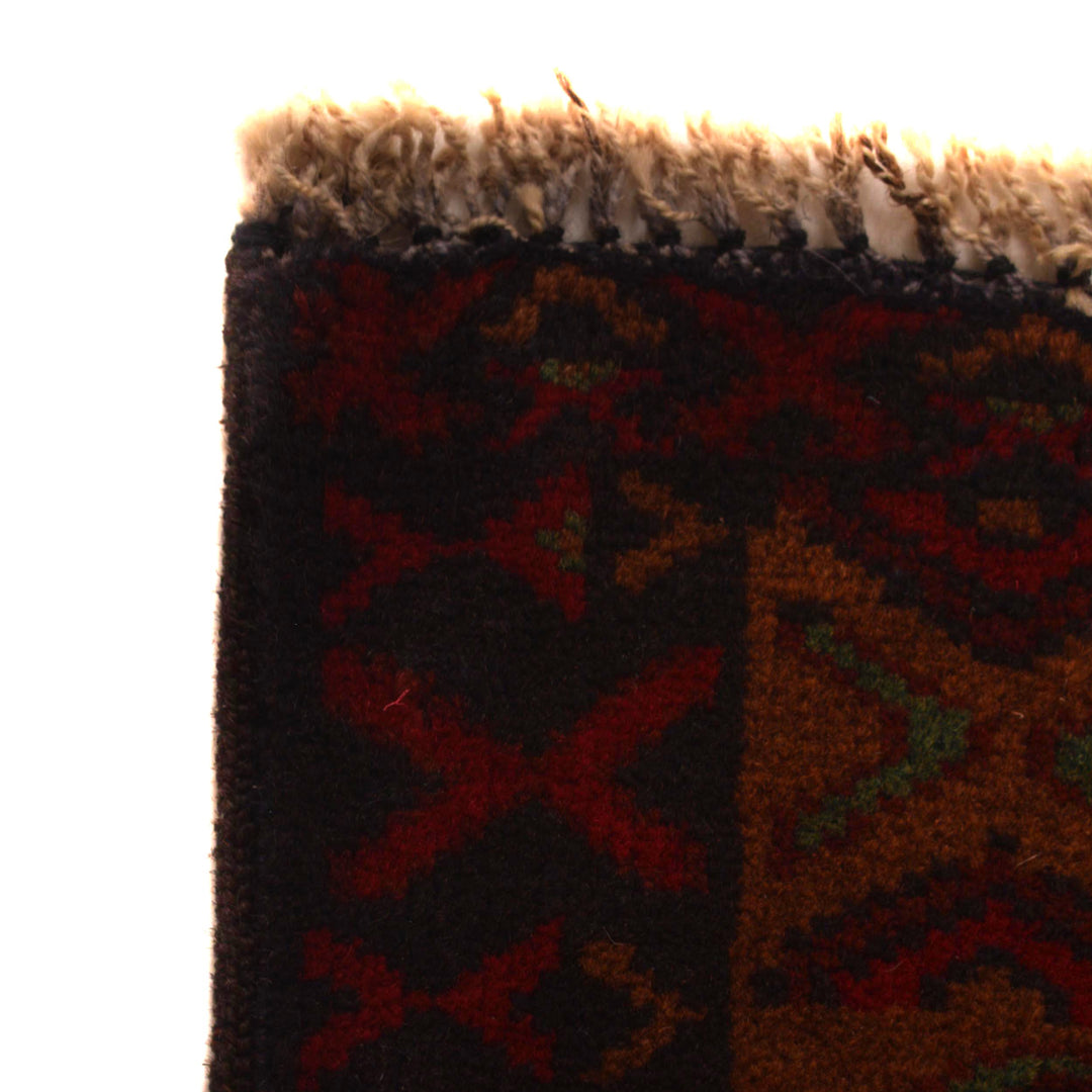 Red Afghan Baluchi Rug 2' 6" x 4' 3" Hand-Knotted pattern