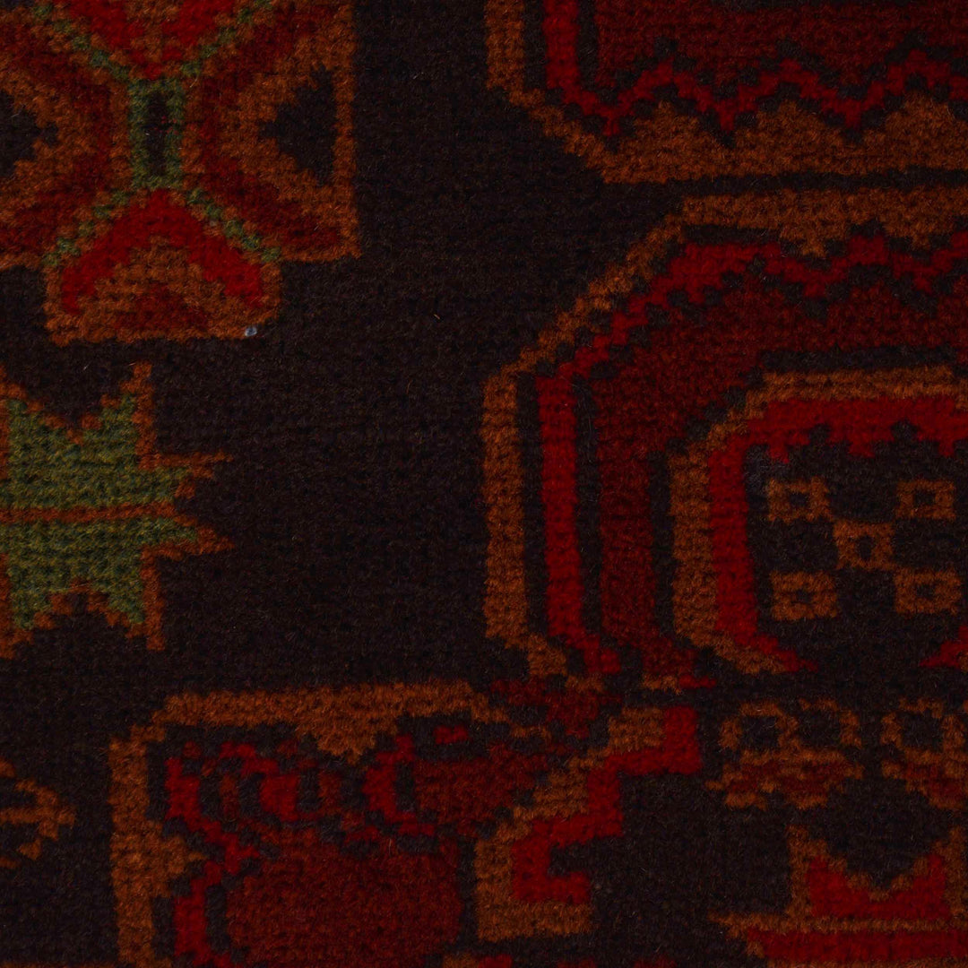 Red Afghan Baluchi Rug 2' 6" x 4' 3" Hand-Knotted border