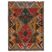 Colorful Flat-Weave Wool Kilim 2' 1" x 2' 11" - No. AL29553