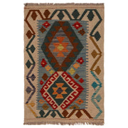 Handmade Vegetable Kilim 1' 11" x 2' 10" - No. AL72971