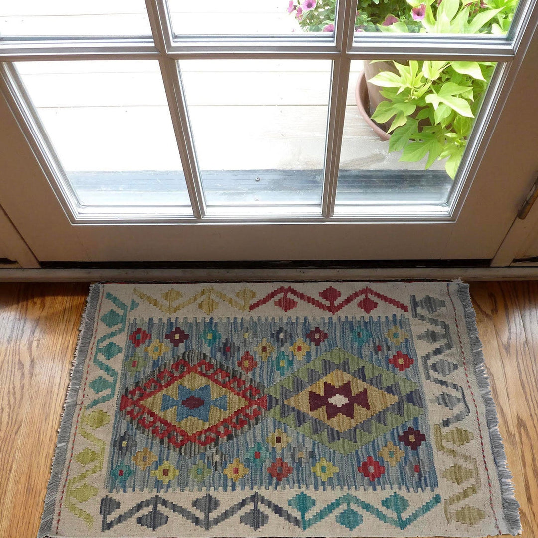 Handmade Vegetable Kilim 2' 1" x 2' 10" - No. AL68210