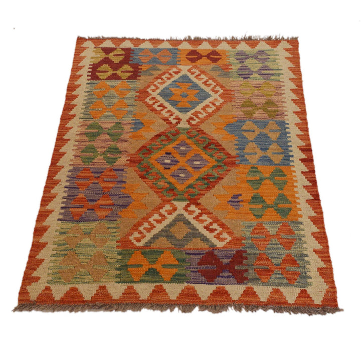 Hand Woven Wool Kelim 2' 7" x 3' 9" - No. AL55675