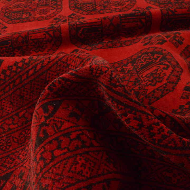 Handmade Red Afghan Filpa Area Carpet - Oriental Wool Rug 6' 10" x 9' 3" - No. AL859052