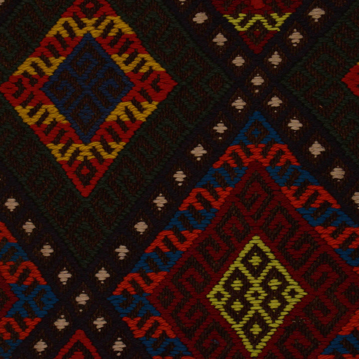 Afghan Suzuni Rug 2' 6" x 7' 3" Flat-Weave border