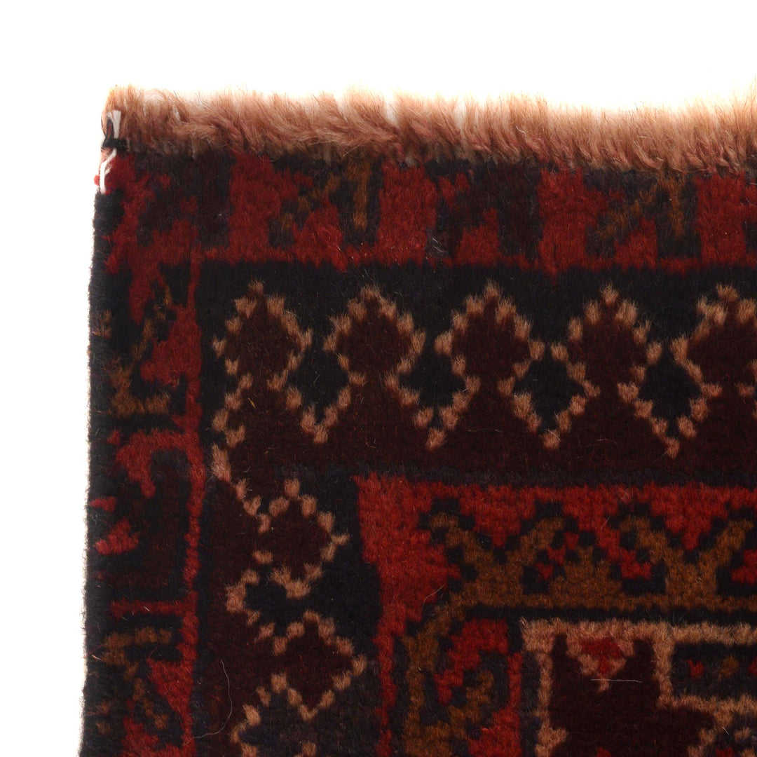 Red Afghan Prayer Rug 2' 9" x 4' 7" Hand-Knotted | No. AL46348