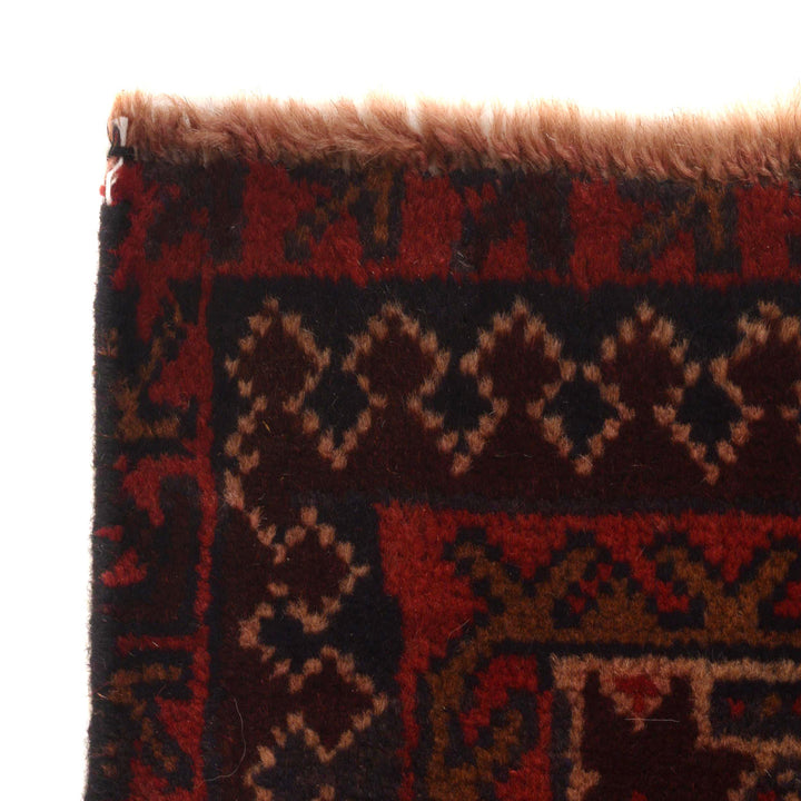 Red Afghan Prayer Rug 2' 9" x 4' 7" Hand-Knotted | No. AL46348