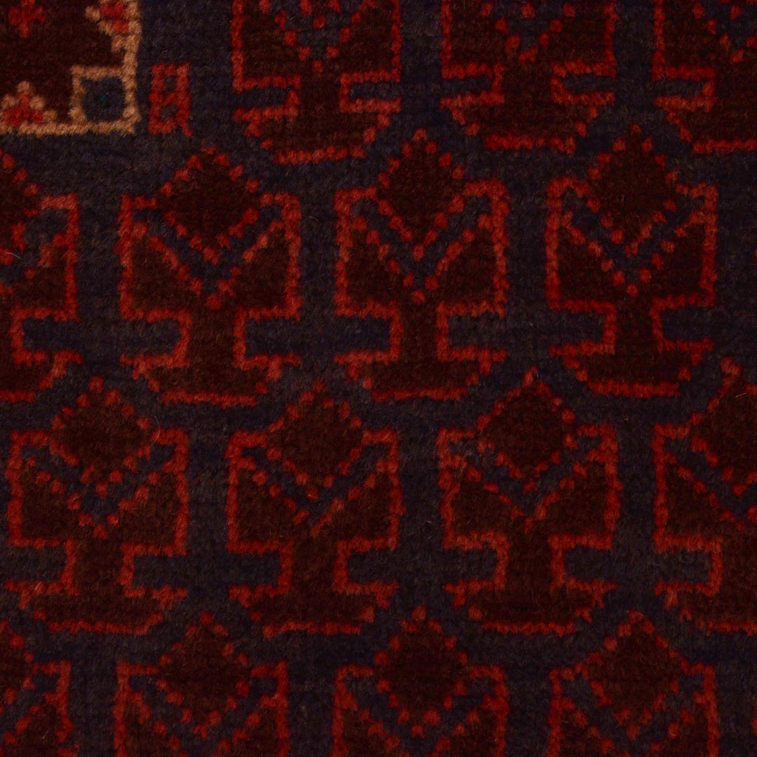 Red Afghan Prayer Rug 2' 9" x 4' 7" Hand-Knotted | No. AL46348