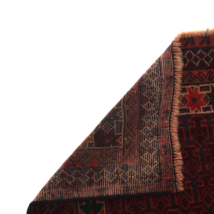 Red Afghan Prayer Rug 2' 9" x 4' 7" Hand-Knotted | No. AL46348