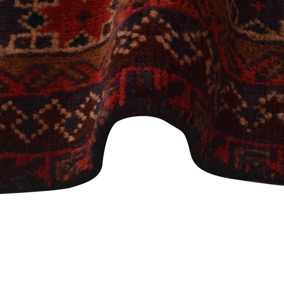 Red Afghan Prayer Rug 2' 9" x 4' 7" Hand-Knotted | No. AL46348