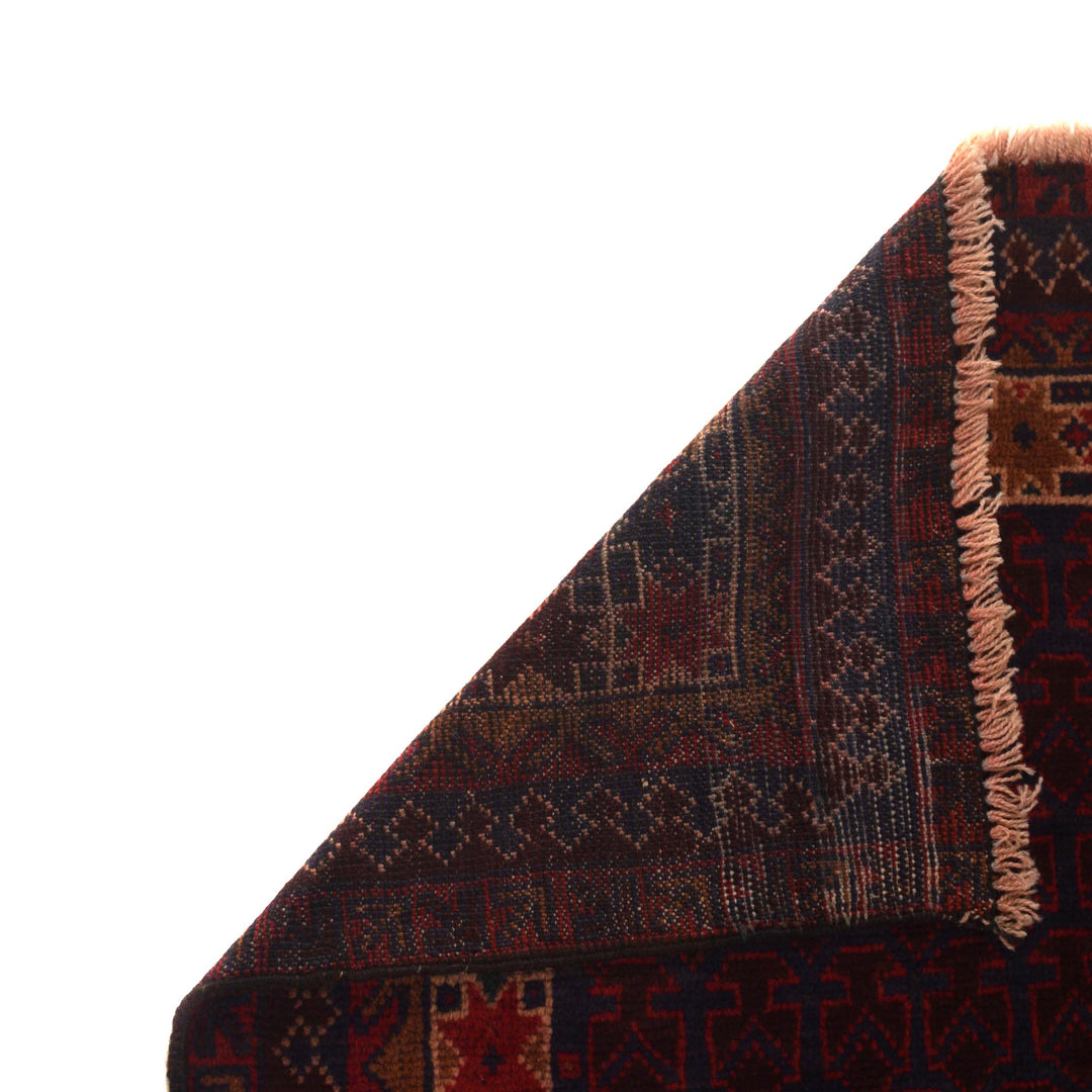 Red Afghan Prayer Rug 2' 11" x 4' 7" Hand-Knotted | No. AL71046