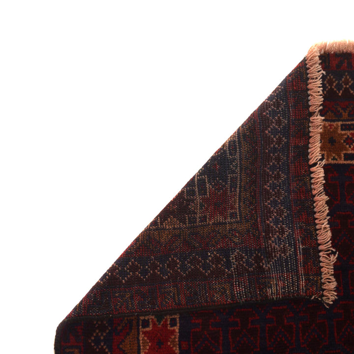 Red Afghan Prayer Rug 2' 11" x 4' 7" Hand-Knotted | No. AL71046