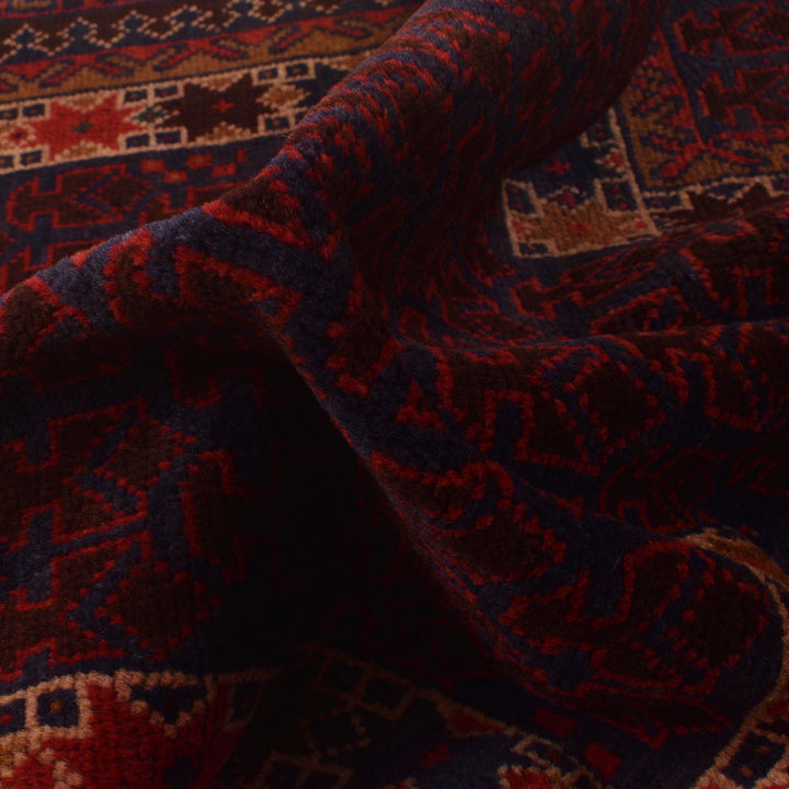 Red Afghan Prayer Rug 2' 11" x 4' 7" Hand-Knotted | No. AL71046