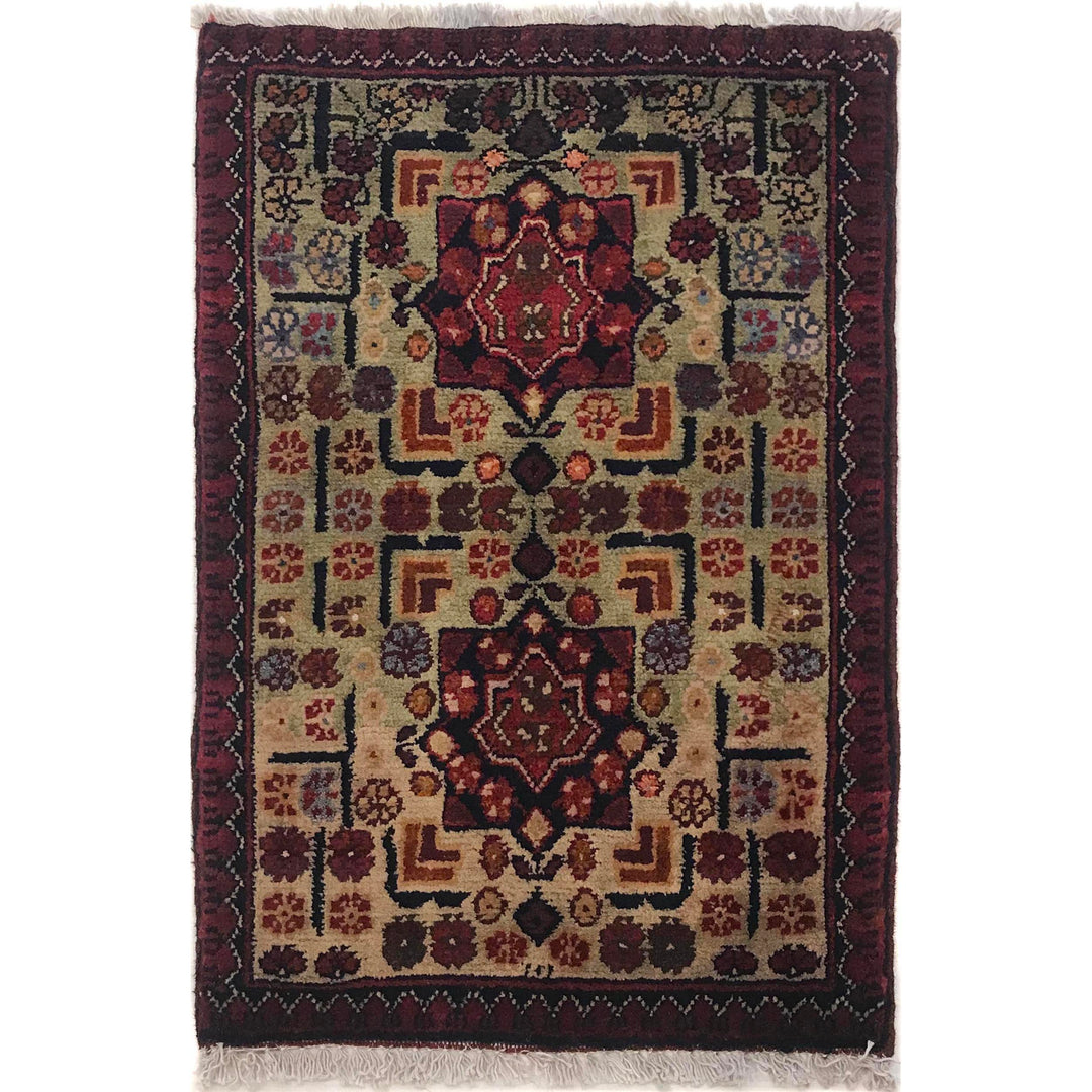 Afghan Oriental Rug 1' 4" x 2' 0" Hand-Knotted | No. AL11997