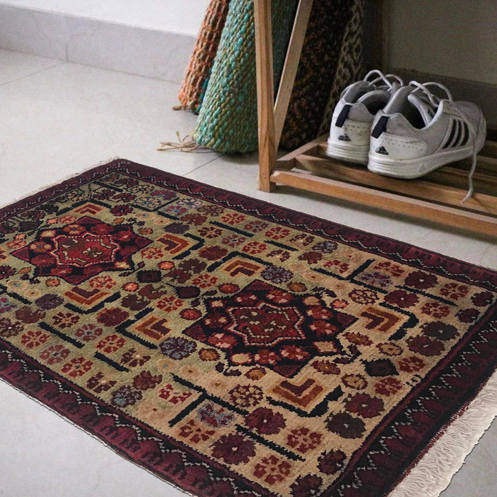 Afghan Oriental Rug 1' 4" x 2' 0" Hand-Knotted | No. AL11997